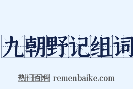 九朝野记组词是什么意思的图片